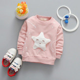 Baby Boys T Shirt Children Clothing 2017 Brand Clothes Boys Long Sleeve Tops Star Appliques Kids T-shirts for Boy Sweatshirt