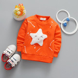 Baby Boys T Shirt Children Clothing 2017 Brand Clothes Boys Long Sleeve Tops Star Appliques Kids T-shirts for Boy Sweatshirt