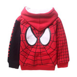 Baby Boys Spiderman Fleece Hoodies/Kids Winter Warm Cartoon Outerwear Clothing/Children Spider-man Thicken Sweatshirts Coat