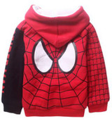 Baby Boys Spiderman Fleece Hoodies/Kids Winter Warm Cartoon Outerwear Clothing/Children Spider-man Thicken Sweatshirts Coat