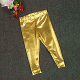 Baby Boys Pants Infant Fashion Full Length Girls Leggings Faux Leather Gilding Skinny Kids Pants