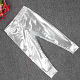 Baby Boys Pants Infant Fashion Full Length Girls Leggings Faux Leather Gilding Skinny Kids Pants