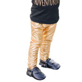 Baby Boys Pants Infant Fashion Full Length Girls Leggings Faux Leather Gilding Skinny Kids Pants