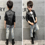 Baby Boys Leather Jacket Kids Girls And Coats Spring Kids Leather Jackets Boys Casual Black Solid Children Outerwear 2016 New