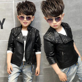Baby Boys Leather Jacket Kids Girls And Coats Spring Kids Leather Jackets Boys Casual Black Solid Children Outerwear 2016 New