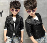 Baby Boys Leather Jacket Kids Girls And Coats Spring Kids Leather Jackets Boys Casual Black Solid Children Outerwear 2016 New