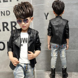 Baby Boys Leather Jacket Kids Girls And Coats Spring Kids Leather Jackets Boys Casual Black Solid Children Outerwear 2016 New