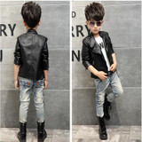 Baby Boys Leather Jacket Kids Girls And Coats Spring Kids Leather Jackets Boys Casual Black Solid Children Outerwear 2016 New