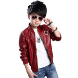 baby boys Leather jacket Kids clothes boys PU Jacket Children sping fashion embroidery Leather Outwear Baby boys Coats 7~15 T