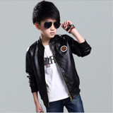 baby boys Leather jacket Kids clothes boys PU Jacket Children sping fashion embroidery Leather Outwear Baby boys Coats 7~15 T