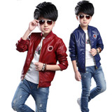 baby boys Leather jacket Kids clothes boys PU Jacket Children sping fashion embroidery Leather Outwear Baby boys Coats 7~15 T