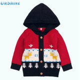 Baby Boys Knitted Sweater Cardigans Newborn Winter Thermal Sweater Jackets Autumn Toddler Girls Knitwear With Hood Button Up