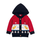 Baby Boys Knitted Sweater Cardigans Newborn Winter Thermal Sweater Jackets Autumn Toddler Girls Knitwear With Hood Button Up