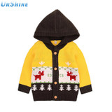 Baby Boys Knitted Sweater Cardigans Newborn Winter Thermal Sweater Jackets Autumn Toddler Girls Knitwear With Hood Button Up