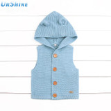 Baby Boys Girls Knitting Vest &amp; Wasticoats Fashion Kids Sweater Sute Ears Hooded Vest Outfit Infant Clothing For Baby Fashion