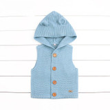Baby Boys Girls Knitting Vest &amp; Wasticoats Fashion Kids Sweater Sute Ears Hooded Vest Outfit Infant Clothing For Baby Fashion