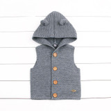 Baby Boys Girls Knitting Vest &amp; Wasticoats Fashion Kids Sweater Sute Ears Hooded Vest Outfit Infant Clothing For Baby Fashion