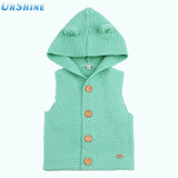 Baby Boys Girls Knitting Vest &amp; Wasticoats Fashion Kids Sweater Sute Ears Hooded Vest Outfit Infant Clothing For Baby Fashion