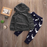 Baby Boys Girls Clothes Set Warm Outfits Deer Tops Hoodie Top + Pant Leggings Cute Animals Kids Baby Clothes