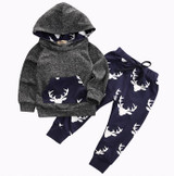 Baby Boys Girls Clothes Set Warm Outfits Deer Tops Hoodie Top + Pant Leggings Cute Animals Kids Baby Clothes