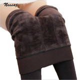 Nessaj Autumn Winter Fashion Women's Plus Cashmere Tights High Quality Knitted Velvet Tights Elastic Slim Warm Thick Tights