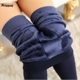 Nessaj 8 Colors 2017 Winter Women Warm Leggings Elastic High Waist Plus Velvet Faux Thick Slim Stretch Thick Trousers Female
