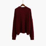 Neploe Women Sweater 2018 Autumn Winter New Twist Turtleneck Pullovers Loose Batwing Sleeve Solid Pullovers Sweaters 33654