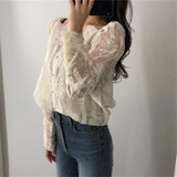 Neploe Retro Fashion Lace Patchwork Women Blouse 2018 Korean Square Collar Perspective Sexy Shirts Spring Elegant Blusas 67040
