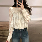 Neploe Retro Fashion Lace Patchwork Women Blouse 2018 Korean Square Collar Perspective Sexy Shirts Spring Elegant Blusas 67040