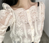 Neploe Lace Blouses Sexy Womens Blouse Ladies Off Shoulder Tops Korean Casual Blouse 2018 Long Sleeve Black White Shirts 34801