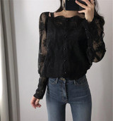 Neploe Lace Blouses Sexy Womens Blouse Ladies Off Shoulder Tops Korean Casual Blouse 2018 Long Sleeve Black White Shirts 34801