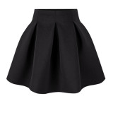 Neophil 2016 Winter Black Red High Waist Plus Size Pleated Space Cotton Ball Gown Short Mini Skirts Girls School Work Wear S0907
