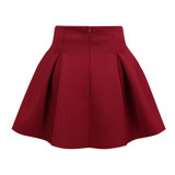 Neophil 2016 Winter Black Red High Waist Plus Size Pleated Space Cotton Ball Gown Short Mini Skirts Girls School Work Wear S0907