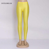 Neon Leggings New Autum 2017 Solid Candy Cotton tigth Leggins For Women Fashion Slim Workout Pants Push Up Thin Leggins HDDK0022