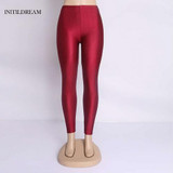 Neon Leggings New Autum 2017 Solid Candy Cotton tigth Leggins For Women Fashion Slim Workout Pants Push Up Thin Leggins HDDK0022