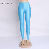 Neon Leggings New Autum 2017 Solid Candy Cotton tigth Leggins For Women Fashion Slim Workout Pants Push Up Thin Leggins HDDK0022
