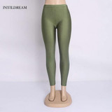 Neon Leggings New Autum 2017 Solid Candy Cotton tigth Leggins For Women Fashion Slim Workout Pants Push Up Thin Leggins HDDK0022