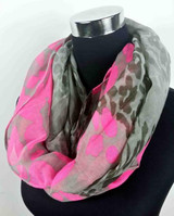 Neon Color Leopard Print Infinity Scarf Snood Women's Party Event Accessories Gift for Her, Free Shipping