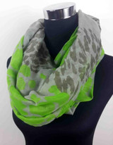 Neon Color Leopard Print Infinity Scarf Snood Women's Party Event Accessories Gift for Her, Free Shipping