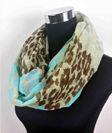 Neon Color Leopard Print Infinity Scarf Snood Women's Party Event Accessories Gift for Her, Free Shipping