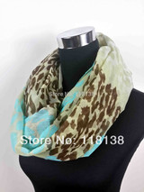 Neon Color Leopard Print Infinity Scarf Snood Women's Party Event Accessories Gift for Her, Free Shipping