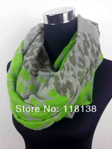 Neon Color Leopard Print Infinity Scarf Snood Women's Party Event Accessories Gift for Her, Free Shipping