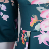 Nemidor Women 1950s Vintage Half Sleeve Plus Size 8XL A-line Print Dress Sexy V-low Back Cocktail Knee Length Casual Swing Dress
