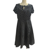 Nemidor Hot Sales Women Casual Plus Size 7XL 8XL 9XL Midi Swing Dress Dot Short Sleeve O-neck Retro A-line Dress