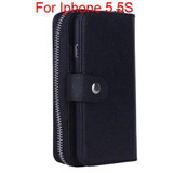 Multi Function Zip Wallet Mobile Phone bags For iphone 5 6 6plus Fold 2 in 1 Magnetic Hard Case with Card holder Photo Frame