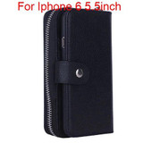 Multi Function Zip Wallet Mobile Phone bags For iphone 5 6 6plus Fold 2 in 1 Magnetic Hard Case with Card holder Photo Frame