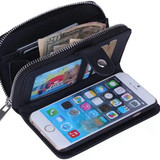 Multi Function Zip Wallet Mobile Phone bags For iphone 5 6 6plus Fold 2 in 1 Magnetic Hard Case with Card holder Photo Frame