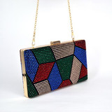 Multi color Purse Crystal mini wedding party clutch evening bag handbag Wristlets women's shoulder bag with Chain Clutch Bag 817