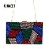 Multi color Purse Crystal mini wedding party clutch evening bag handbag Wristlets women's shoulder bag with Chain Clutch Bag 817