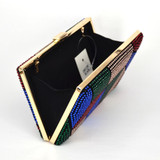 Multi color Purse Crystal mini wedding party clutch evening bag handbag Wristlets women's shoulder bag with Chain Clutch Bag 817